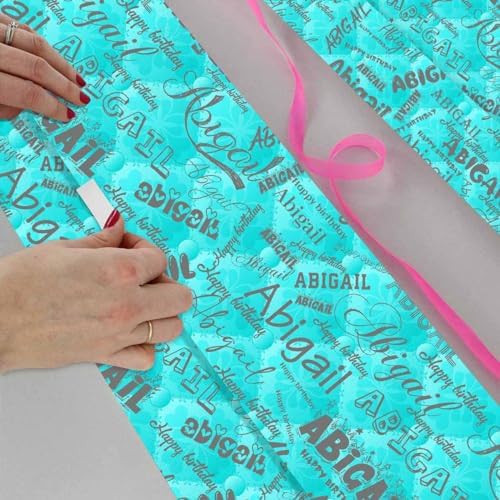 AOFUN Custom Name Gift Bags For Adults - Mens Birthday Wrapping Paper 3 Rolls 58" x 23" - Image 4