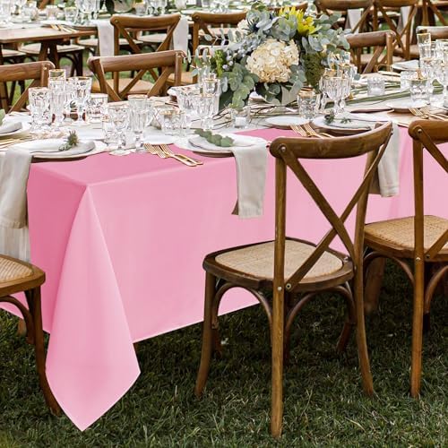 Fitable 8 Pack Pink Tablecloths 60x102 Inch for 6 Ft Rectangle Tables - Image 2