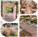Sioloc 10 Pack Peach Coral Cheesecloth Table Runner 120'' x 35'',Spring Easter Decor Soft Gauze Boho Wedding Table Decor for 10ft Table Birthday Party,Baby Shower, Bridal Shower, Home & Event Decor - Image 4