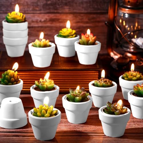Shihanee 36 Pcs Succulent Cactus Tealight Candles - Image 5