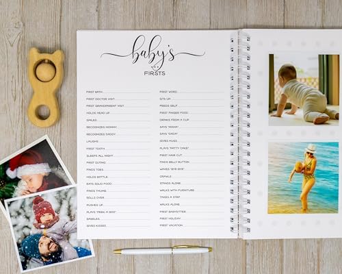 Personalized Baby Memory Book - Hardcover First Year Album Customized with Baby’s Name - Prompted Baby Journal (Highland Cow Meadow) - Image 5