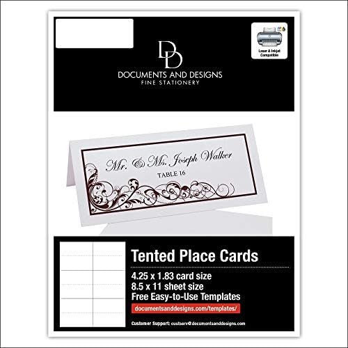 Scribble Vintage Swirl Printable Place Cards, Chocolate, Set of 150 (25 She - Image 6