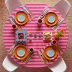 Tudomro Striped Tablecloth, Round, Red, Pink, 60'' X 60'' - Image 7