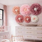 Giegxin 6 Pcs 40'', 31.4", 24" Boho Pink Giant Paper Flowers for Wall - Image 2