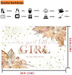 Sensfun Boho Baby Shower Backdrop Sweet Little Girl on The Way Boho Baby Shower Decorations Bohemian Pampas Floral Photography Background for Baby Girls Shower Party Banner Photo Booth Props 10x6.5ft - Image 5