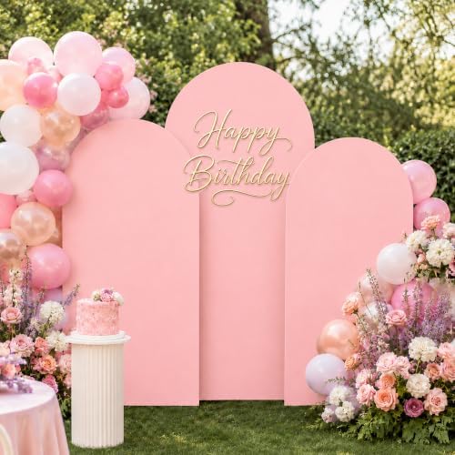 Pink Arch Cover 7.2ft 6.6ft 6ft Spandex Arch Backdrop Cover Set of 3 - Image 2