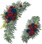 ponatia Wedding Arch Flowers (Pack of 2), Burgundy and Navy Flowers Wedding Decorations for Wedding Welcome Signs, Wedding Arches for Ceremony Reception by ponatia
