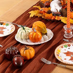 DeZerlor Terracotta Cheesecloth Table Runners 12 Pack Fall Runners - Image 3