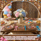400 Pcs Boots or Bows Gender Reveal Party Decoration for 50, Gender Reveal Plates Napkins Cups Cutlery Pink Blue Western Disposable Tableware for Boy or Girl Baby Shower Party Supplies - Image 6