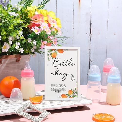 Roowest Bottle Chug Baby Shower Games Favors, Pink, Blue, Little Cutie - Image 4