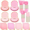 Yaomiao 168 Pcs Princess Plates and Napkins Pink Party Supplies Serves 24 by Yaomiao