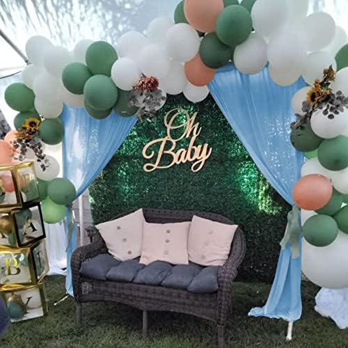 10ft×9ft Wrinkle Free Baby Blue Backdrop Curtains for Parties, Thick Fabric Photo Backdrop Drapes for Wedding Birthday Baby Shower Gender Reveal Photography Home Decor - Image 5