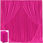 50x10ft Hot Pink Backdrop Curtain for Wedding Parties Wrinkle Free Fabric Fuchsia Drapes Backdrop Decoration for Baby Shower Birthday Photography Decoration 10 Panels, 5ft x 10ft by Gogoparti