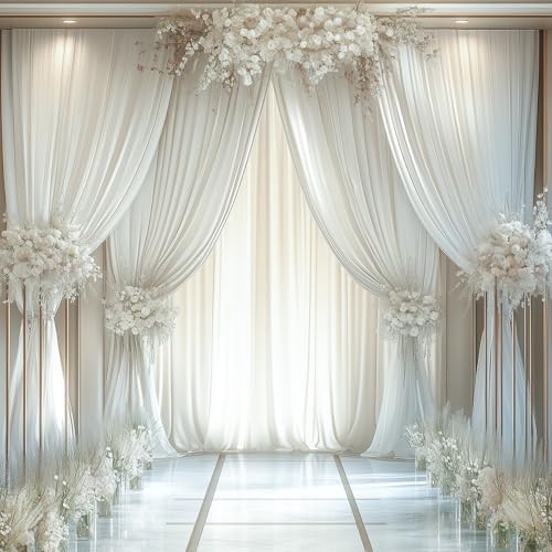 20FTx14FT Ivory Backdrop Curtains for Weddings, Birthdays and Photography - Image 3
