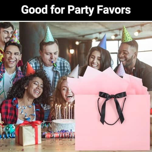 EUSOAR Pink Gift Bags, 20pcs 16"x6"x12" Large Thank You Gift Paper Bags with Ribbon Handles, Heavy Duty Shopping Wedding Party Baby Shower Birthday Favor Paper Gift Treat Bags Bulk - Image 5