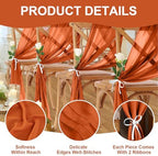 10 Pack 10ft Terracotta Chiffon Table Runners Wedding Table Runner Sheer Romantic Tulle Table Runner for Christmas Wedding Bridal Tea Party Baby Shower Birthday Party Table Decorations(120 x 12 in) - Image 3
