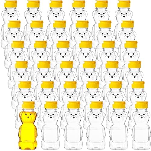 Thenshop 36 Pcs Honey Bear Bottles Plastic Empty Squeeze Jars,240 Ml/ 8 Oz by Thenshop