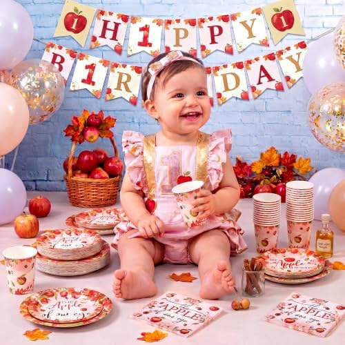 Domensi 250 Pcs Fall Apple Baby Shower Decoration Apple of Our Eye - Image 5