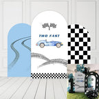 Arch Backdrop Cover for Fast ONE Racing Car Birthday Party Arch Spandex Fabric Cover Checkered Tire Track Car Kids Boys Baby Shower Parties Decors (4366,4x7.2ft) - Image 4