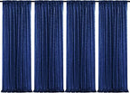 Poise3EHome 4Pcs 2Ft x 8Ft Blue Sequin Backdrop Curtains, Glitter Photography Backdrop, Sequence Xmas Thanksgiving Backdrop (Navy Blue, 4 pcs-2ftx8ft) by Poise3EHome