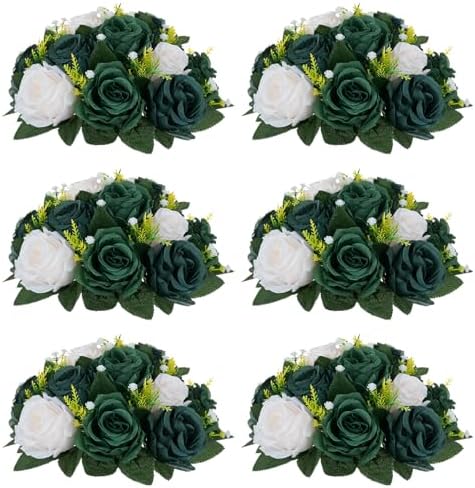 NUPTIO Green Flower Ball Centerpieces: Artificial Rose for Table, 9.4 Inch by Nuptio