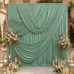 10x12ft Sage Green Backdrop Curtains for Wedding Party 2 Panels 5×12FT Tall by LeegleriTableSkirt