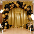 Golden Brown Satin Backdrop Curtains 8 Panels - Glitter Photo Drapes for Baby Shower, 40x10FT Shimmer Back Drop Cloth, Wrinkle Free for Wedding Birthday Christmas Party Decorations - Image 7