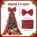 Riceshoot 32x250 Inch Christmas Tartan Plaid Red Bow, Giant Decorations - Image 2