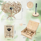 Rustic Wedding Guest Book, Heart Guest Book Alternative with Wooden Drop Box, Heart Wedding Decor for Party, Personalized Engagement Guestbook Reception - Image 3
