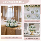 NUPTIO Artificial Flowers Ball Centerpiece: White Fake Kissing Rose, 10 Pcs - Image 6
