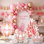 Honoson 4 Pcs Large 30" Pink Princess Cardboard Cutouts Castle Photo Props - Image 5