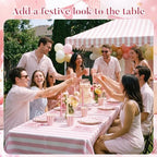 Funnymoom 434 Pcs Pink Striped Party Decorations Scalloped Plates Serves 48 - Image 5
