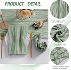 LZY 60 Pack Gauze Cheesecloth Napkins 20x20 Inch Dinner Cloth Napkins, Soft Boho Table Napkins Rustic Wrinkled Cheese Cloth Napkins Bulk for Wedding Party Baby Shower Event Decor (Sage Green) - Image 4
