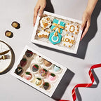 50PCS 10 x 7 x 2.5 inches One Piece White Bakery Boxes, Strawberry Boxes, Elegant White Cookie Boxes with Display Window - Image 6