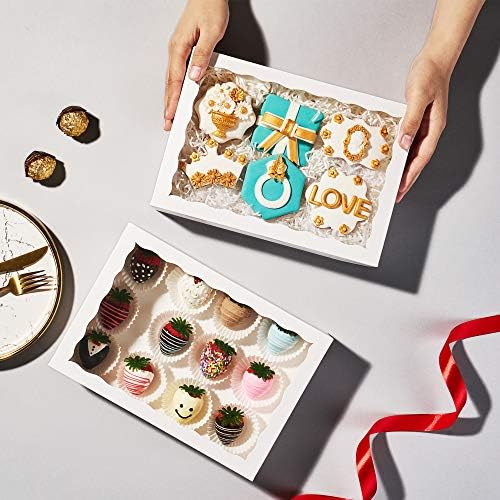 24Pcs Elegant White Cookie Strawberry Boxes with Clear Window - Image 6