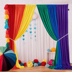 Birthday Backdrop Curtain 15ftx7ft - Rainbow Wrinkle Free Satin Drapes - Image 6