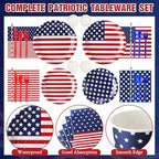 450 Pcs Tableware Set, Serve 50, Red Blue White, Usa Flag - Image 3
