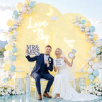 Ivory and Champagne Arch Backdrop Cover 7.2FT 6FT Wedding Arch Covers Set of 2 Arches Covers Stretchy Backdrop Spandex Fitted Double-Color Fabric Backdrops for Party Baby Shower Birthday Decoration - Image 4