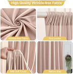 20x10ft Nude Backdrop Curtains for Wedding Parties Wrinkle Free Photo Backdrop Drapes for Photography Birthday Baby Shower Soft Fabric Party Backgournd for Photoshoot 5x10ft, 4 Panels - Image 2