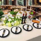 400 PCS Pre Rolled Cutlery Sets, Premium Gold Plastic Flatware Set Wrapped in Black Napkin, Disposable Cutlery Set with 100 Forks, 100 Knives, 100 Spoons, 100 Napkins for Wedding, Party, Dinner - Image 3