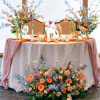 Sioloc 10 Pack Peach Coral Cheesecloth Table Runner 120'' x 35'',Spring Easter Decor Soft Gauze Boho Wedding Table Decor for 10ft Table Birthday Party,Baby Shower, Bridal Shower, Home & Event Decor - Image 2
