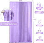 10 Panels Lavender Backdrop Curtain for Parties Wedding Wrinkle Free Light Purple Photo Curtains Backdrop Drapes Fabric Decoration for Baby Shower Photoshoot 50ft(W) x 10ft(H) - Image 5