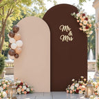 Nude Brown Arch Backdrop Cover Set of 2 Birthday Party Arch Covers 7.2 and 6ft Wedding Arch Cover Stretchy Backdrop Bridal Baby Shower Birthday Arch Covers Spandex - Image 2