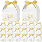 Engrowtic 50 Pcs Thank You Boxes with Ribbon Handles 5.9",White by Engrowtic