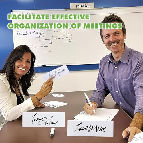 24 Pcs Dry Erase Name Tent Cards for Table, Reusable Name Cards 8.75" x 3" Desk Name Tents Sets with Dry Erase Markers and Erasers, Facilitate Effective Organization of Meetings and Classes - Image 5