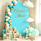 6FT Arch Backdrop Stand and Blue Cover Set,Balloon Arch Stand - Image 2