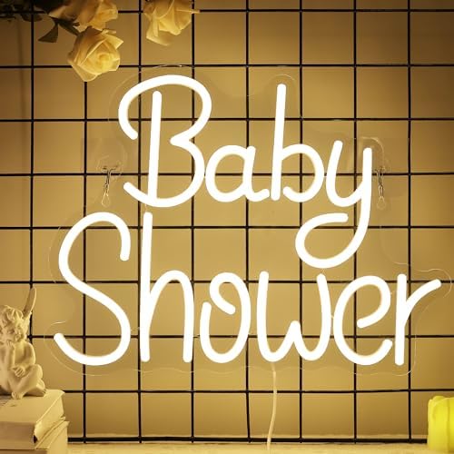 YuanDian Baby Shower Neon Sign, Dimmable LED Neon Lights USB Powered for Wall Decor, Baby Room Decorations, Light up Welcome Signs for Shower Party Birthday Backdrop by YuanDian