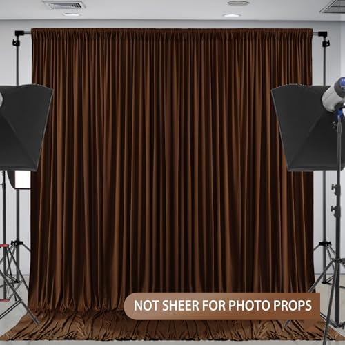 Dark Brown Backdrop Curtains-Wrinkle-Free Polyester Photography Drapes Party Curtain Background for Baby Shower Wedding Decorations- 16 X10FT - Image 5
