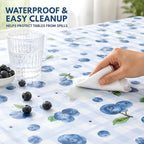 Pyrrhiax 8pcs Blueberry Tablecloth,Rectangular Disposable Table Cover for Dining Room Kitchen/Blueberry Baby Shower Decorations, Waterproof Plastic Table Cover 54”X 108” - Image 3