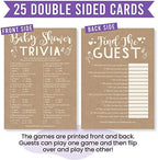 Hadley Designs - 25 Rustic Trivia Game, 25 Find The Guest Game, 25 Love Or Labor Game, 25 Boobs Or Baby Butts - 4 Double Sided Cards Baby Shower Ideas, Gender Reveal Games Baby Shower Games - Image 6